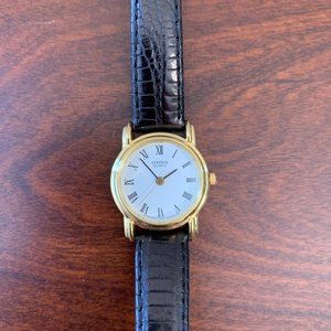 Citizen Women's Watch with Gold Case and Black Strap